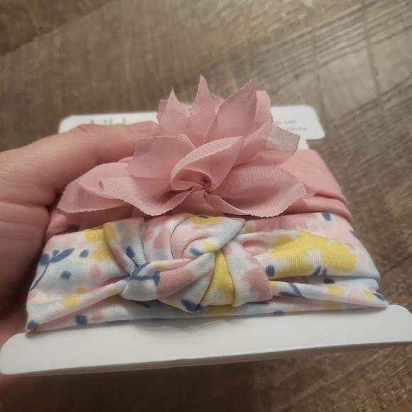 3/$12 Carters baby girl 2 piece floral headwraps set NWT - Picture 2 of 4